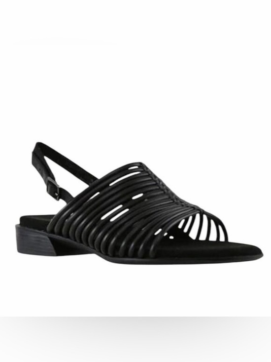 Munro Shoes - Munro Black Woven Strappy Slingback Sandals